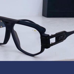 Montura de gafas CAZAL, modelo 675, estilo vintage, color negro mate con lentes transparentes, ideal para hombres y mujeres, regalo para el Día del Padre.