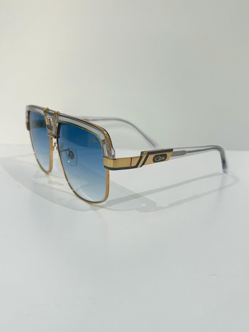 CAZAL Sunglasses, Mod 991 Vintage Full Crystal & Gold Half Frame With
