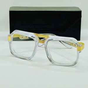 Gafas de sol CAZAL, Mod 669, montura transparente de cristal con lentes transparentes, unisex, gafas retro para mamá/papá, regalo para el Día del Padre.