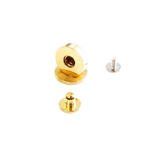 Stainless Handbag Spring Button Lock Gold & Silver Leather Bag Fastner Button