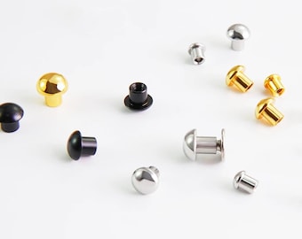 Rivetti a fungo per borse di lusso con chiusura a vite / Colore oro argento nero / 4/5,5/6,5 mm