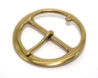 Solid Brass D-Ring Buckle, Handcrafted Antique Brass Pin Clasp, 32mm Vintage Belt Hardware for Leathercraft & Bag Strap Adjustment