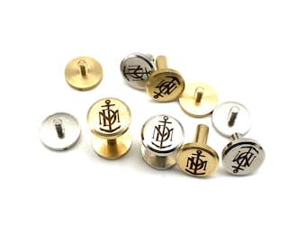 Customized Flat Cap Chicago Screw Rivets 10mm Diameter,Leather Rivets Personalized Brand&Text