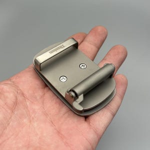 Pure Titanium Automatic Belt Buckle 3.5cm/3.8cm, Men's Premium Auto-Lock Clasp, Hypoallergenic Dress Belt Hardware image 9