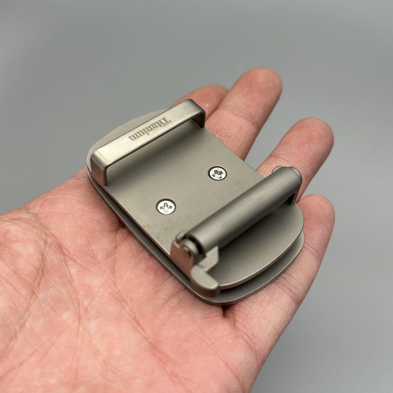Pure Titanium Automatic Belt Buckle 3.5cm/3.8cm, Men's Premium Auto-Lock Clasp, Hypoallergenic Dress Belt Hardware image 9