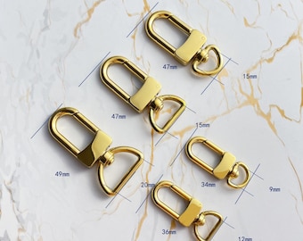 Chiusura a scatto per borsa di lusso / Fibbia per borsa in acciaio inossidabile / Colore oro argento / 9/12/15 mm