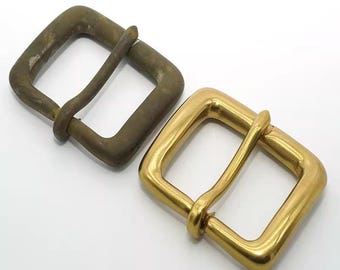 Solid Brass Pin Buckle, 3.0cm Unisex Belt Clasp, Vintage Style Waistband Hardware