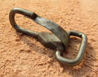 Antique Brass Hook Clasp, Vintage Style Hardware for Leathercraft, Rustic Bag Strap Buckle, DIY Journal Closure, Steampunk Gothy Accessories
