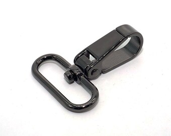 37mm Round Lobster Clasp in Gunmetal, Robust Snap Hook for Everyday Heavy-Duty Use - Pet Leash, School Bag & Safety Key Ring
