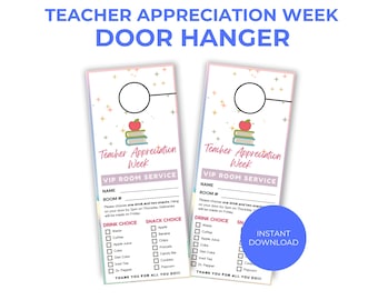 Teacher Appreciation Door Hanger, Teacher Appreciation Week Printable, DIY Classroom Gift, End of the year, VIP room service