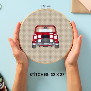 Mini Cooper Car Cross Stitch Pattern , How to Make Mini Easy Car Cross Stitch Pattern , Cross Stitch Pattern for Beginners , Embroidery