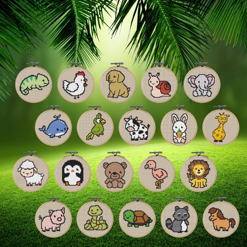 Animals Cross Stitch Patterns Bundle 20 Mini Size Easy Animals Cross Animals Cross Stitch Patterns Bundle 20 Mini Size Easy Animals Cross