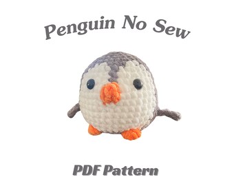 Penguin No Sew Crochet Pattern, No Sew Amigurumi Penguin Crochet Patterns, Crochet Pattern, Plushie Penguin Pattern