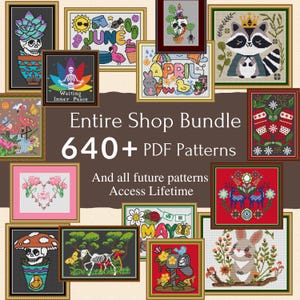 Bundle Entire Shop&#39;s cross stitch pattern / Mega Bundle Mini Cross Stitch Patterns / Access lifetime pack embroidery instant download pdf
