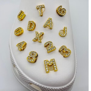 Gold and Silver Letters and Numbers Shoe Charms for Crocs