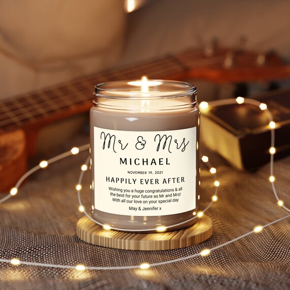 Personalised Mr and Mrs Polka Dot Candle Personalised Mr and Mrs Polka Dot Candle