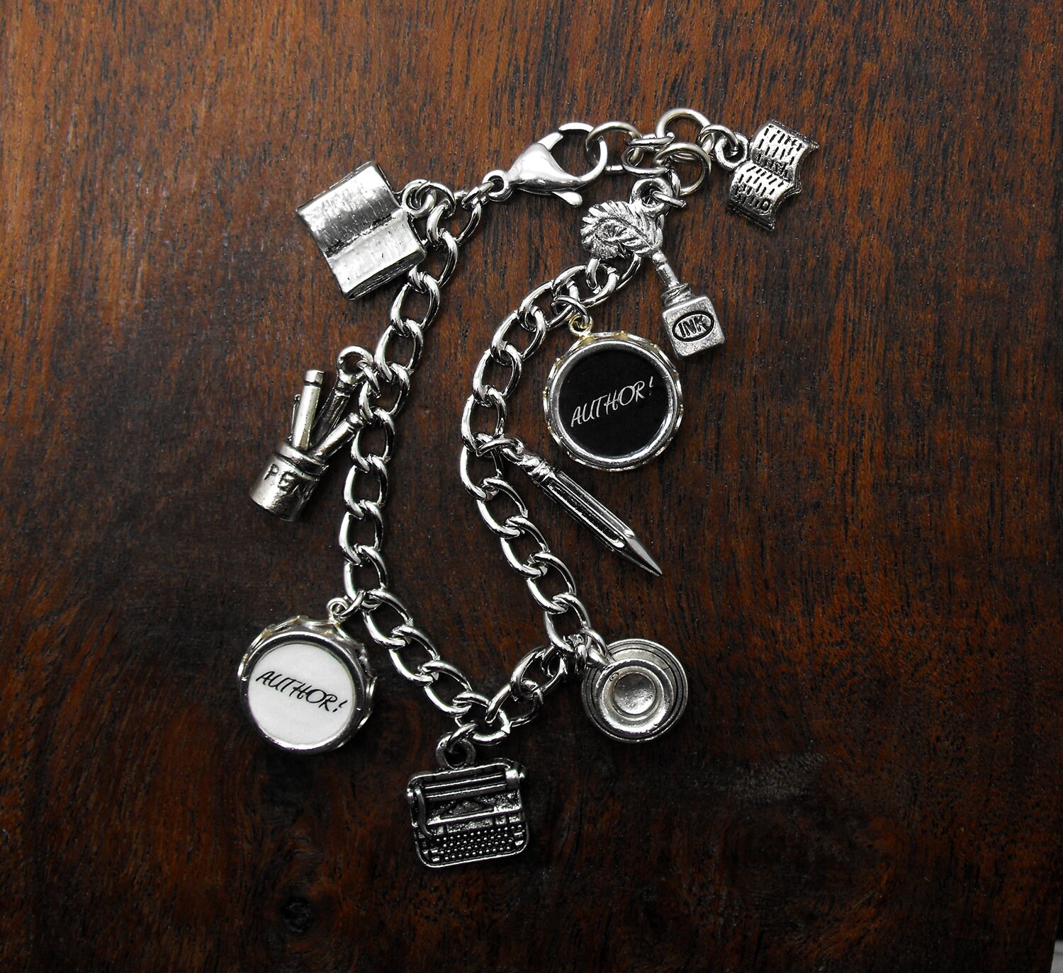 Author Author Writers Charm Bracelet Literary Jewelry Book Etsy