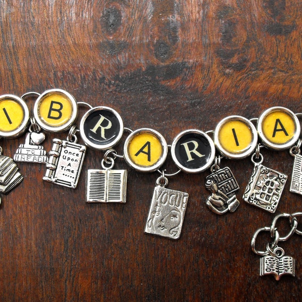 Librarian Bracelet Library Jewelry Book Charm Literary Librarian Gift