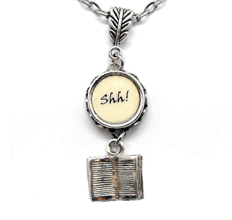SHH Librarian Necklace Library Literary Jewelry