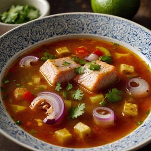 Auténtica receta ecuatoriana de encebollado (sopa de pescado) - Comida reconfortante tradicional de Ecuador RECETA Descarga digital Imprimible