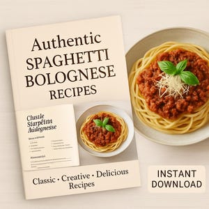 Spaghetti Bolognese Recipe Authentic Italian Pasta Easy Dinner Printable Digital Download Classic Meat Sauce