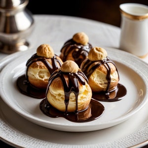 Gastronomische Profiteroles Recepten - Klassieke, chocolade- en roomgevulde lekkernijen RECEPT Digitale download afdrukbaar
