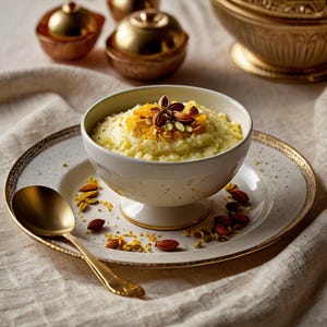 Budino di riso allo zafferano senza glutine | Dessert lussuoso e cremoso | Ingredienti completamente naturali RICETTA Download digitale stampabile