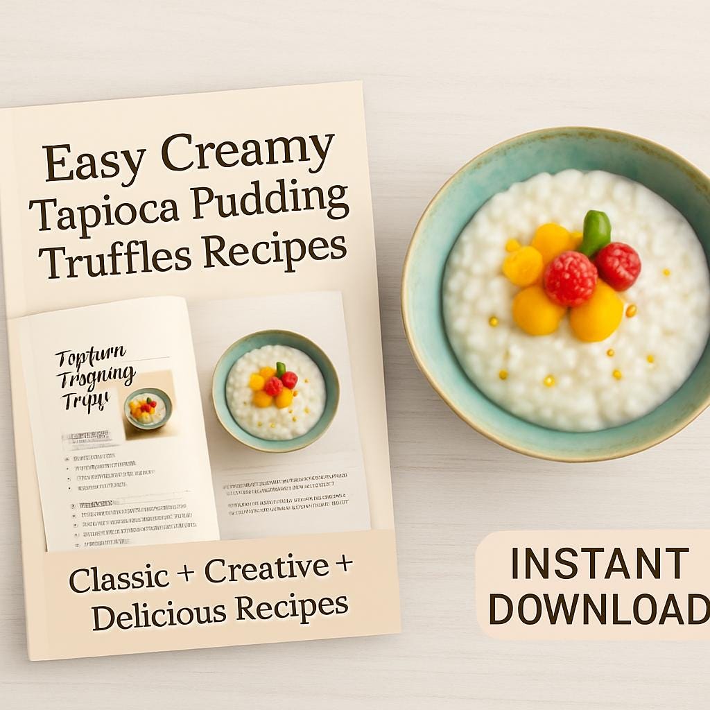 Creamy Tapioca Pudding with Coconut Milk | Vegan & Gluten-Free Dessert | Dairy-Free Comfort Food RECIPE Digital Download Printable