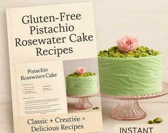 Gluten Free Pistachio Rosewater Cake Recipe Elegant Floral Dessert Printable Download Nutty Gluten Free Treat