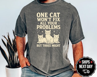 Funny Cat Lover Shirt, Three Cats Graphic Tee, Retro Cat T-Shirt, Gift for Cat People