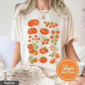 Tomato Shirt | Fruit Graphic Tee | Botanical Shirt | Cottagecore Clothing | Vegan Shirt | Garden Tee | Vegetable Shirt | Comfort Colors