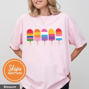Rainbow Popsicle Shirt | LGBTQ Pride Tee | Colorful Summer Graphic Top | Ally Ice Cream Shirt | Fun Pride Outfit | Inclusive Comfort Colors