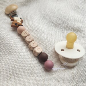 Custom Pacifier Clip, Personalized Pacifier Clip, Silicone Pacifier Clip, Wood Pacifier Clip, Newborn Gift, Baby Shower Gift, Name Pacifier