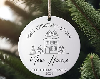 First Christmas In Our New Home 2024, Ceramic Xmas Tree Decoration, Christmas Keepsake Ornament, First Christmas New Home, New Home Ornament