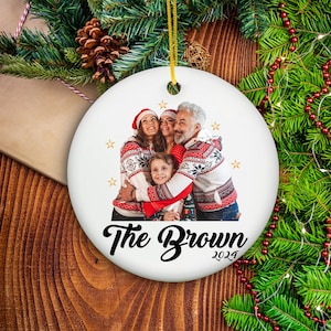 Personalized Family Picture Ornament, Christmas Gift Ornament, Custom Photo Ornament, Unique Christmas Ornament, Family Memorial Ornament