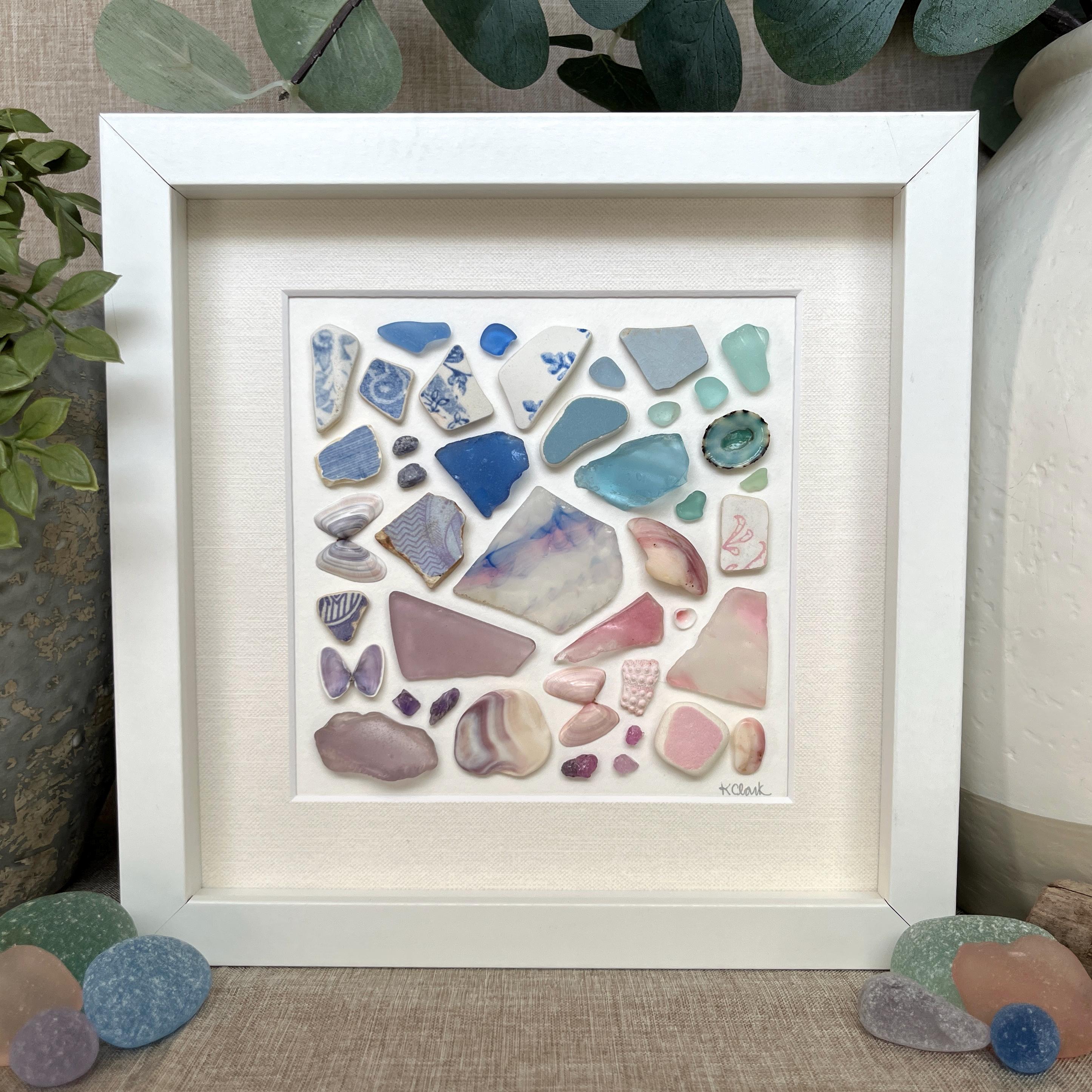 『Happy Rain & Hydrangeas.*』シーグラスアート Happy Rain & Hydrangeas.*』シーグラスアート シーグラスアート