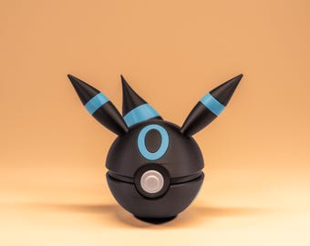 Shiny Umbreon Poké Ball – 3D-printed Pokémon decorative figure with light-up effect | Gift for collectors & gaming fans