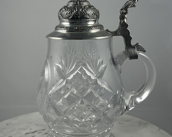 Vintage German Crystal Beer Stein