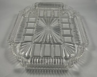 Vassoio da toeletta in vetro Art Déco con motivo Duchess di Bagley & Co.