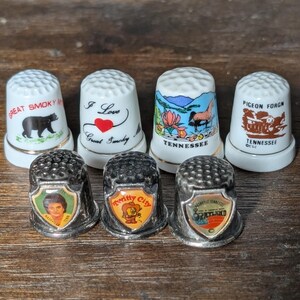 Antique Tennessee State Thimbles Great Smoky Mountains Twitty City Conway Twitty Pigeon Forge Nashville Opryland