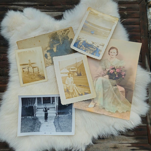 Mystery Set of 5 Vintage Photos - random old photos memories nostalgia antique