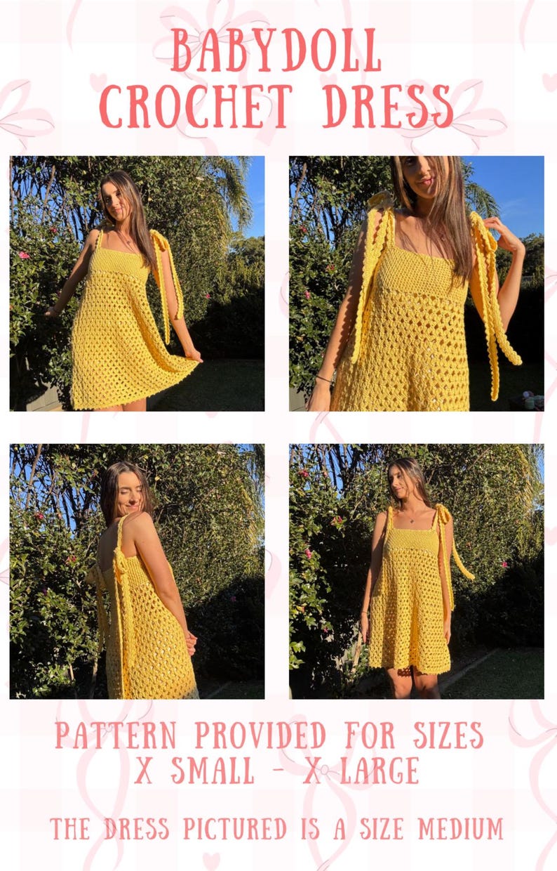 Modèle au crochet : Robe babydoll au crochet - Robe de plage au crochet pour festival d'été pour femme image 8