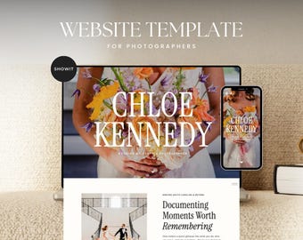 Showit Website Template for Photographers  |  Wedding and Lifestyle Photography Website Template | Elevated, Bold & Clean Aesthetic