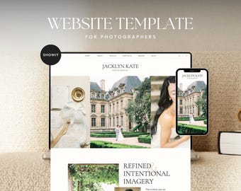 Showit Website-Vorlage für Fotografen | Vorlage für Hochzeits- und Lifestyle-Fotografie | Elegantes, romantisches und klares Design