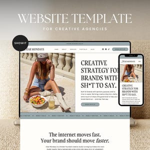 Modello di sito Web Showit per agenzie creative / Sito Web per social media manager, sito Web per assistenti virtuali, sito Web UGC, sito Web per agenzie