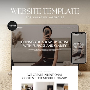 Modello di sito Web Showit per agenzie creative / Sito Web per social media manager, sito Web per assistenti virtuali, sito Web UGC, sito Web per agenzie