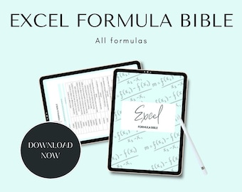 Guia de ajuda: Bíblia de Fórmulas Excel - Fórmulas Excel (imprimível, editável em A4 e A5)
