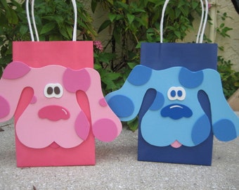Blues Clues or Magenta Dog Inspired Birthday Party Favor Bag