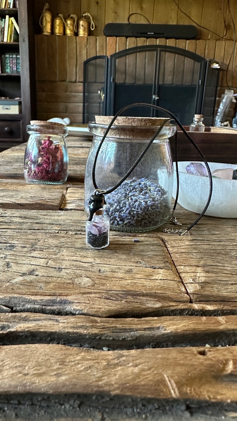 Protection Glass Pendant, Pagan Jewelry, Spell That You Wear to Break a