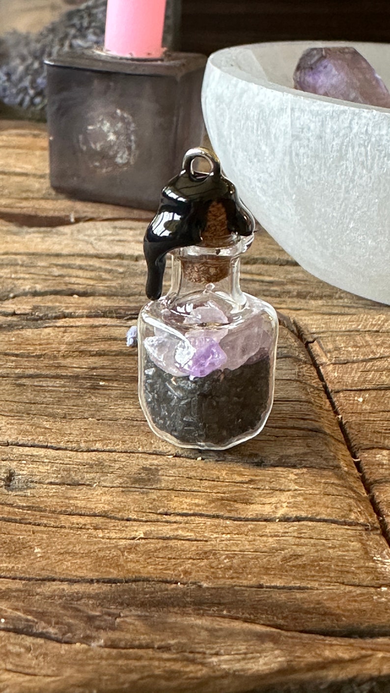 Protection Glass Pendant, Pagan Jewelry, Spell That You Wear to Break a